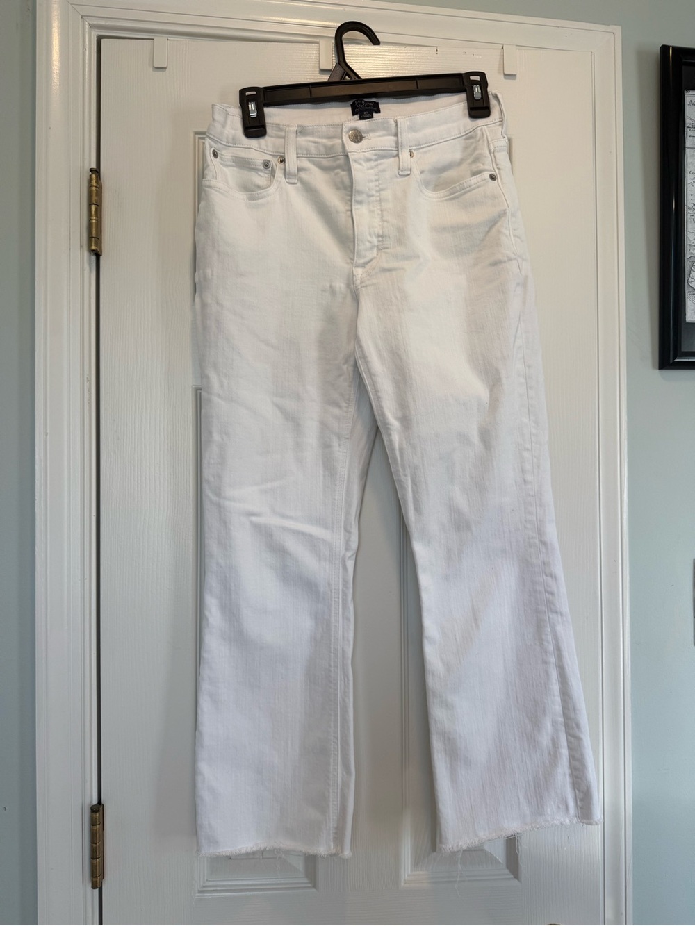 J.Crew mid rise flare crop White Jeans